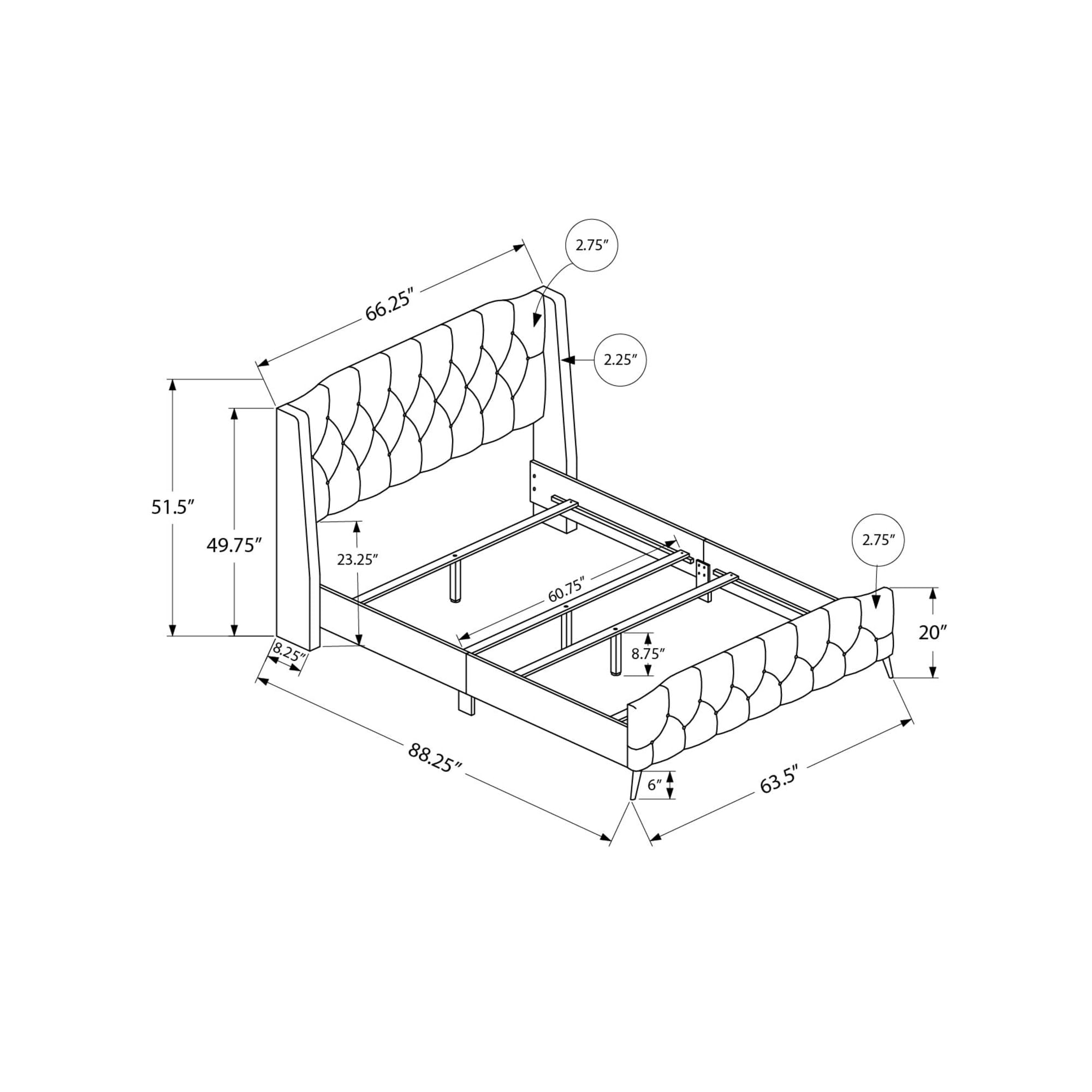Specialties I 6046q Bed, Queen Size, Bedroom, Frame, Upholstered