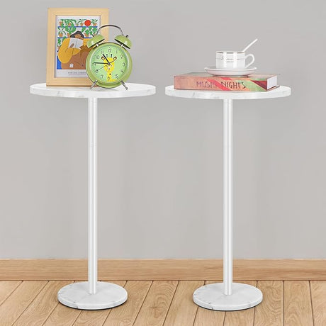 Round Side Table Small End Table Set of 2 Black Round Coffee Table Modern Nightstand