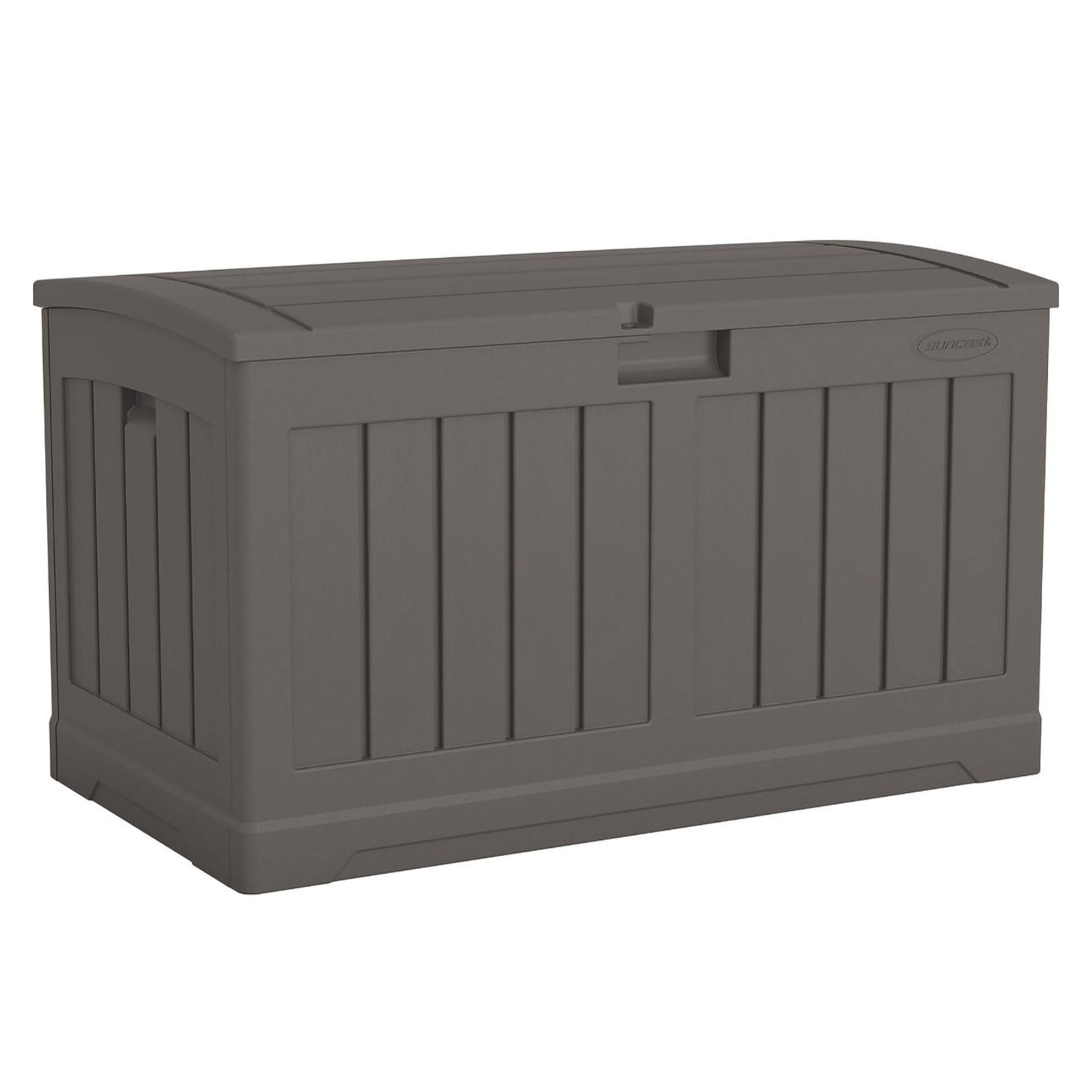 50 Gallon Plastic Deck Box with Molded Lockable Feature and Weathertight Construction f