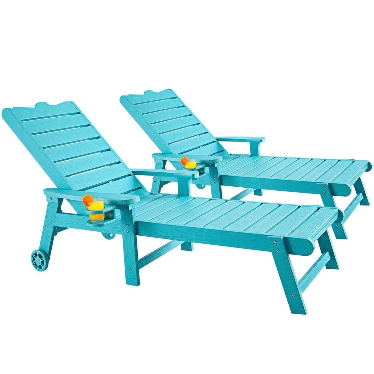 Patio Chaise Lounge Set of 2, Outdoor Lounge Chairs