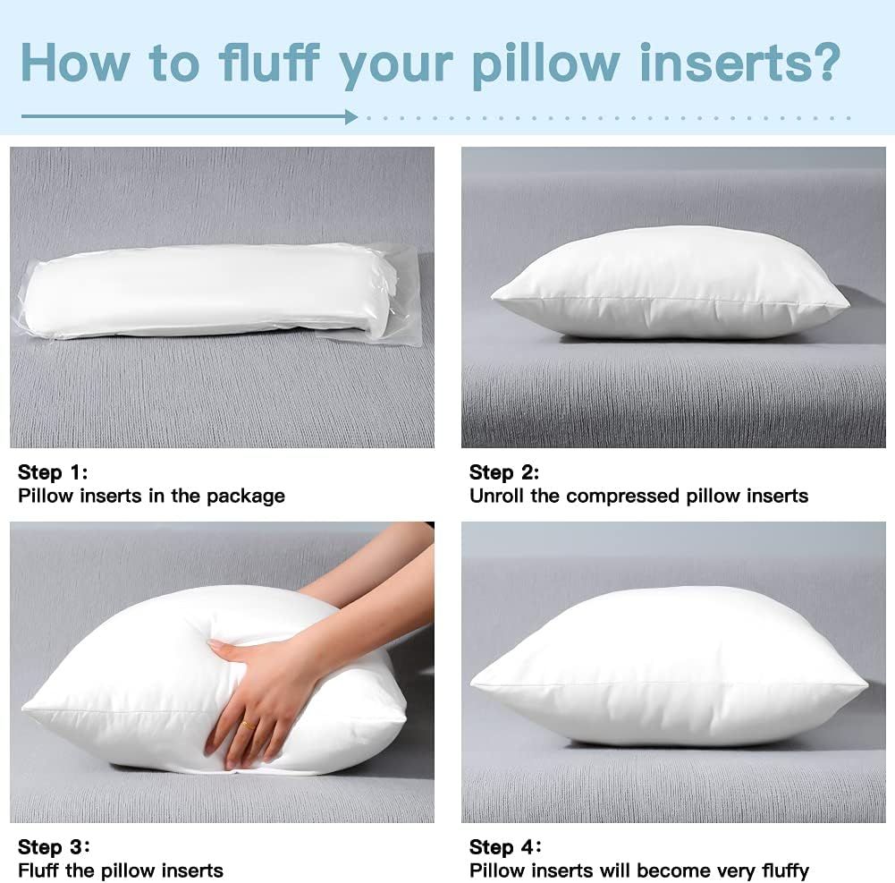 Outdoor Waterproof Throw Pillows Inserts, 18 x 18in Set of 4, Premium