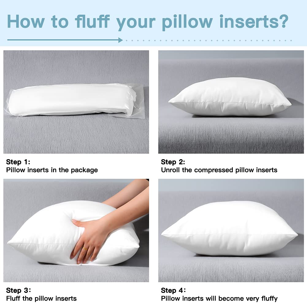 Outdoor Waterproof Throw Pillows Inserts, 18 x 18in Set of 4, Premium