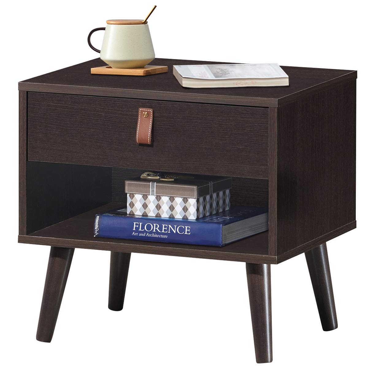 Drawer Storage Nightstand Bedside Cabinet Furniture