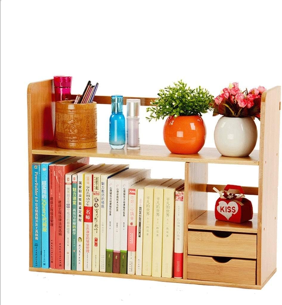 Bookcase Bookshelf Bamboo Bookshelf,Desktop Book Shelf Open Bookshelves