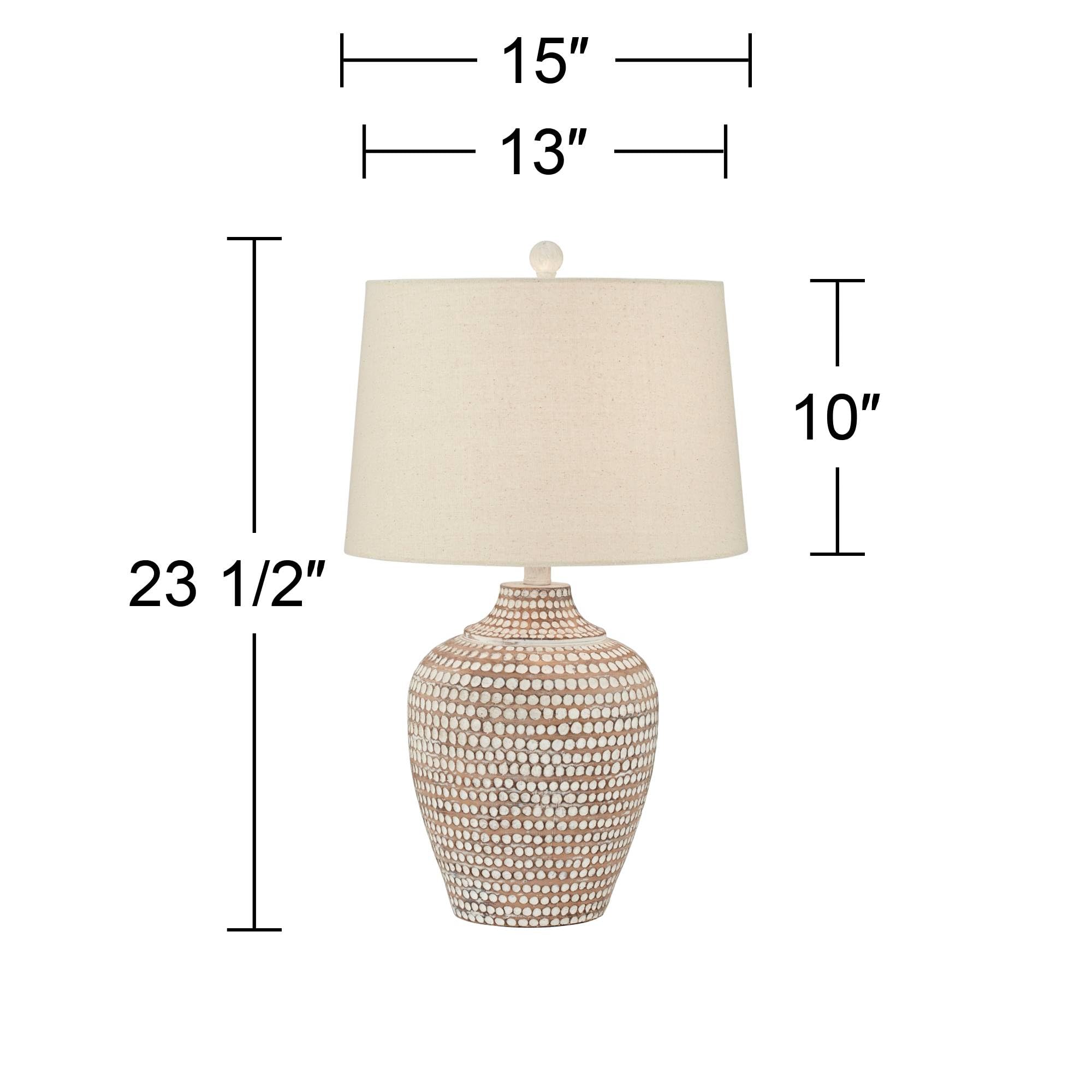 Textured Dot Jug Table Lamps Set of 2 - Farmhouse Coastal Accent Lighting