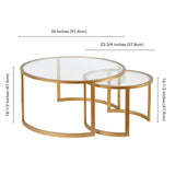 Mitera Round Nested Coffee Table in Brass