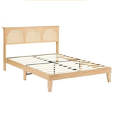 Natural Bed Frame with LED Lights Headboard Full