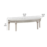 Nive 53 Inch Bench, Semiround Shape, Encrusted Faux Diamond, Silver Oak