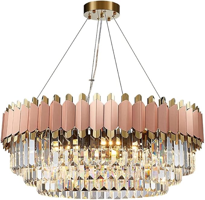 Modern Crystal Chandelier Dining Room Gold Chandeliers ③-Tier Large K9 Crystal