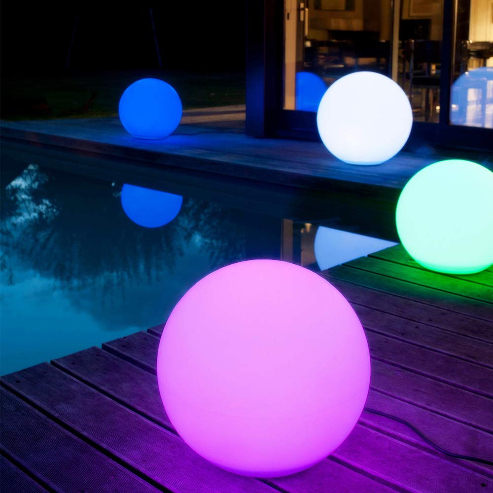 16-inch Indoor/Outdoor Waterproof Rechargeable LED Glowing Ball Light Orb Globe Lamp w/Remote