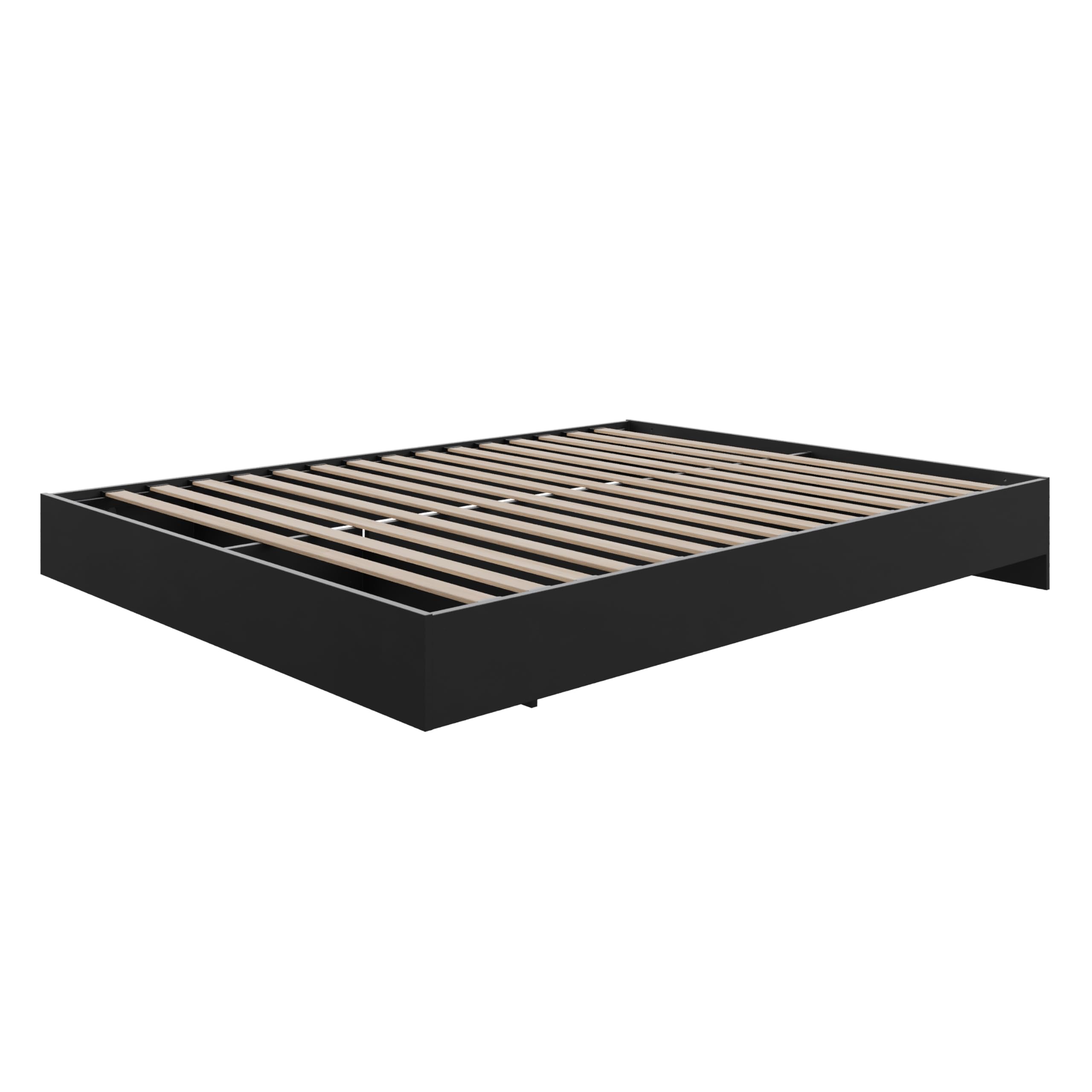 Platform Bed, Black, Queen