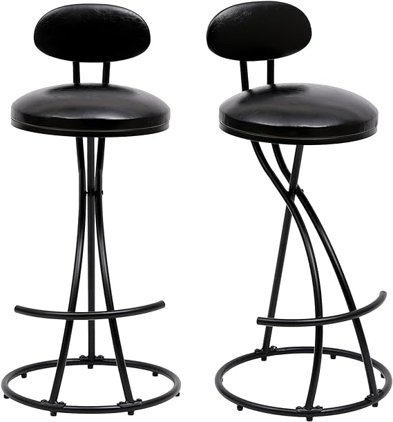 Modern Bar Stools Set of 2,Stools for Kitchen Counter with Velvet Cushion and Metal Legs