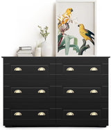 6 Drawer Double Dresser for Bedroom, Wood Chest of Dressers,