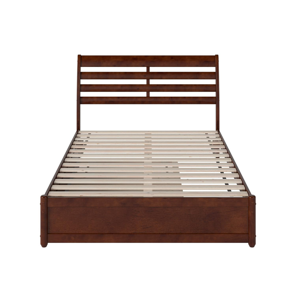 Handmade Home Full Platform Bed with Panel Footboard & Twin Trundle