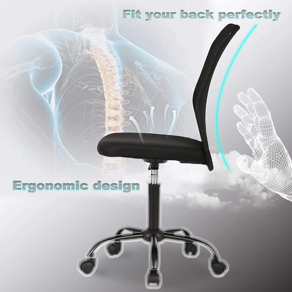 Mesh Office Chair Armless Task Chair Mid Back Ergonomic Computer Desk Chair