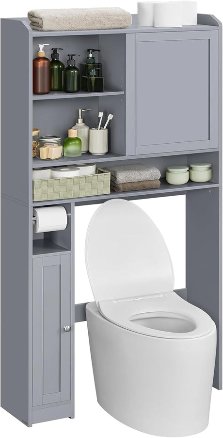 Over The Toilet Storage Shelf, Bathroom Storage Cabinet with Sliding Door