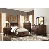 Traditional 3-Drawers Wood Bedside Nightstand in Brown Cherry