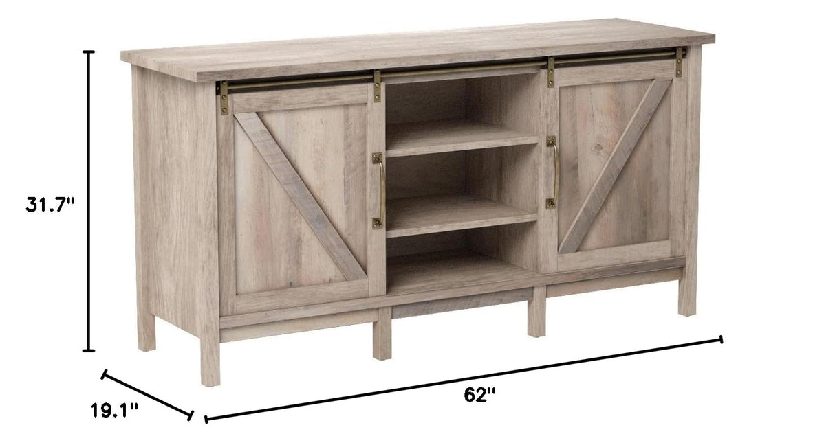 Modern Farmhouse TV Stand/Entertainment Center for TVs up to 60", Rustic Gray Finish