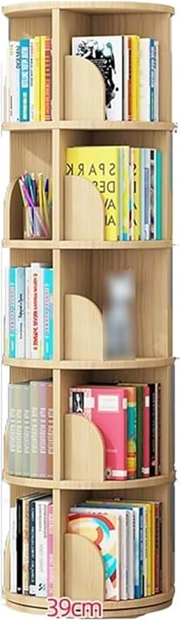 Rotating Bookshelf,Corner Bookshelf Olid Storage Rack Corner Shelves