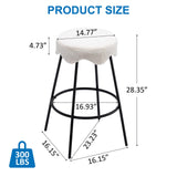 Counter Height Bar Stools Set of 2, Modern Backless Upholstered Bar Stools