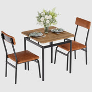 3-Piece Small Dining Table Set for 2 - Farmhouse Brown