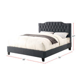 Blue Grey Polyfiber Upholstered Full Size Bed