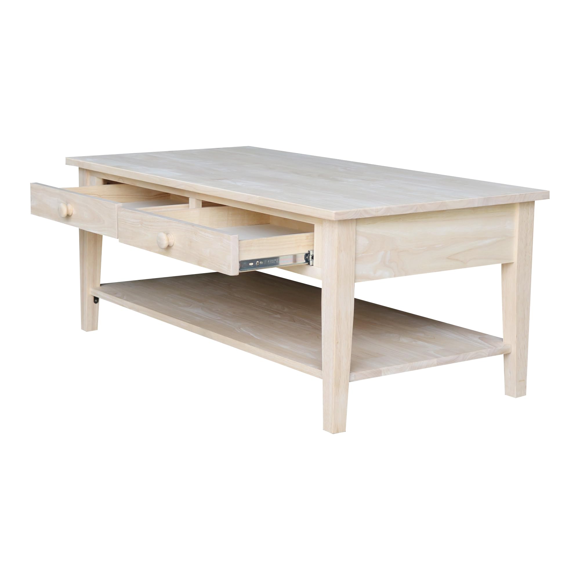 Spencer Coffee Table, Solid Wood, Real Parawood, 48" W x 24" D x 19" H
