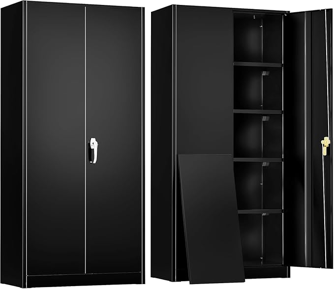 Steel SnapIt Storage Cabinet 72" Locking Metal Garage Storage Cabinet