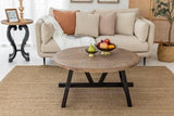 Rustic Farmhouse Coffee Table with Crisscross Base,