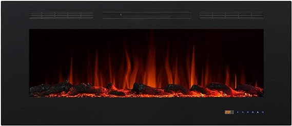 Electric Fireplace 74 Inches Fireplace Recessed