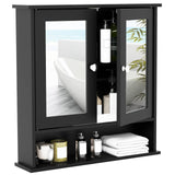 Wall Bathroom Cabinet with Mirror - Wood Over The Toilet Storage Cabinet Space Saver