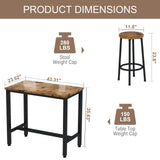 Bar Table Set,Industrial Bar Table and Chairs Set,5 Pcs Dining Table Set Counter