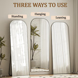 Full Length Mirror, 56"x21" Mirror Full Length with Stand, Black Wall Full Body Mirror,