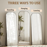 Full Length Mirror, 56"x21" Mirror Full Length with Stand, Black Wall Full Body Mirror,