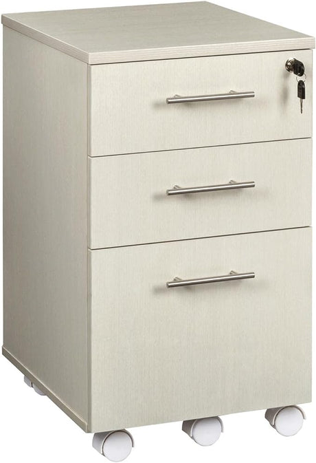 Mayline MNBBFLGS Medina 3-Drawer Lockable Mobile File Cabinet, 26.75"H