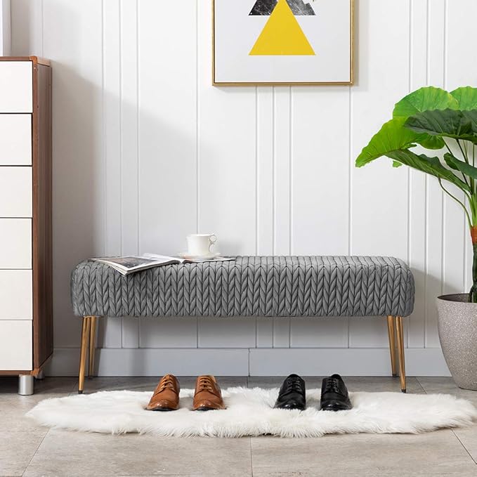 Stitched Upholstered Bedroom Benches