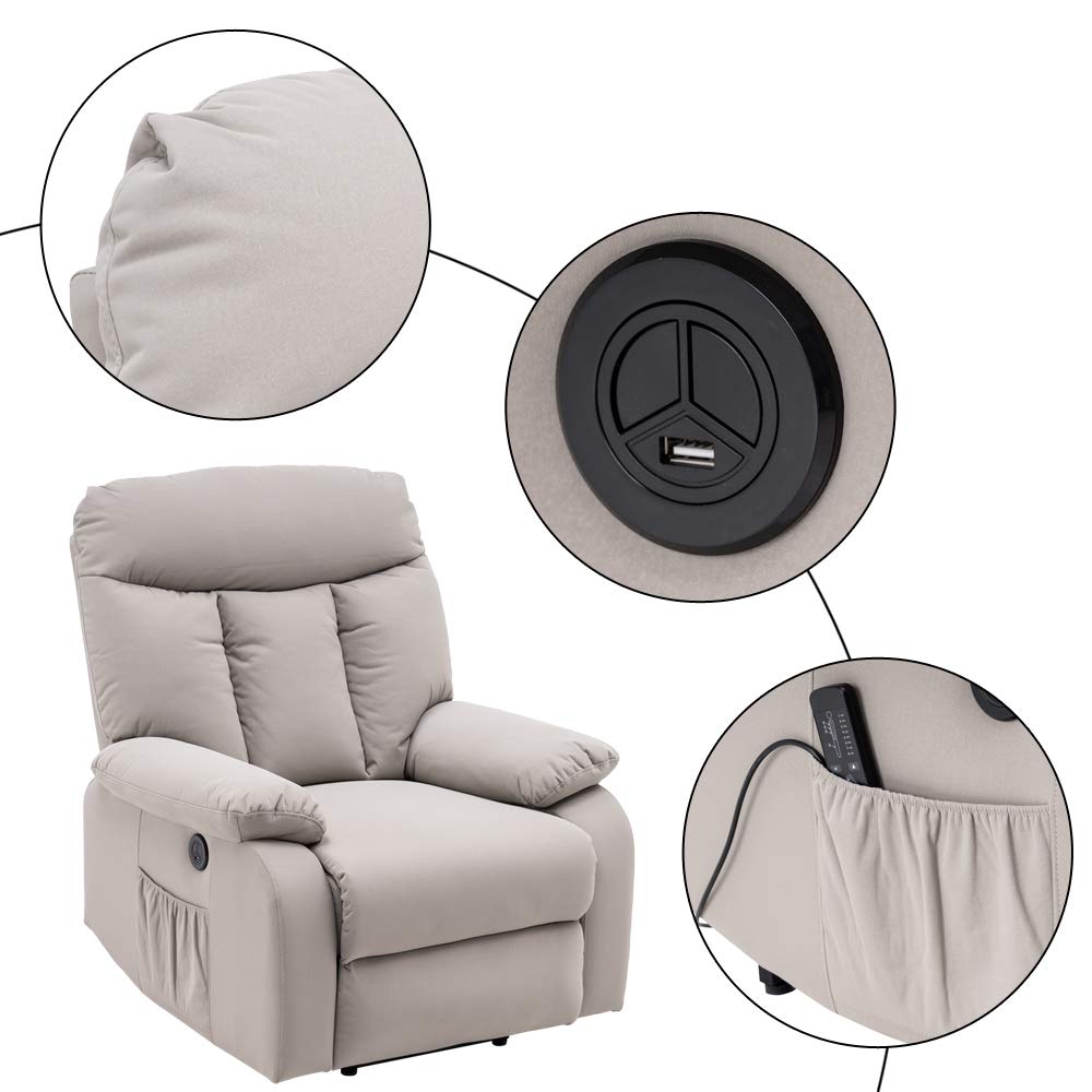 Massage Recliner Chair Electric Power Lift Recliner Chair Sofa PU Leather Modern Rocker