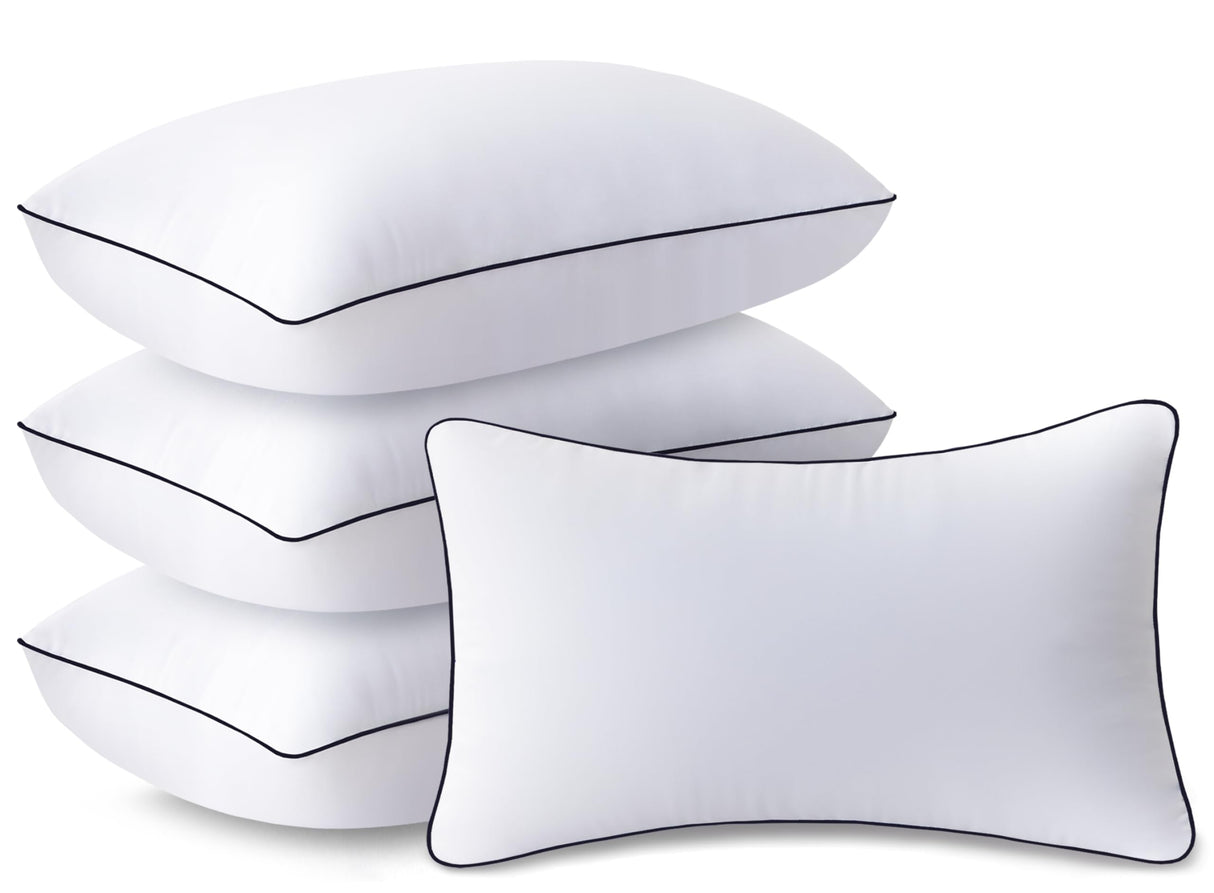 Bed Pillows for Sleeping- King Size Set of 4, Cooling Hotel Quality with Down Alternative Fill for Back, Stomach or Side Sleepers