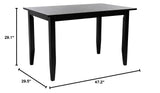 Home Collection Miliano Matte Black Drop End Leaf Dining Room Table DTB1404A