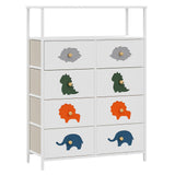 Drawers Kid Dresser with Shelves, Tall Nursery Chest Organizer Units Large Storage Dresser