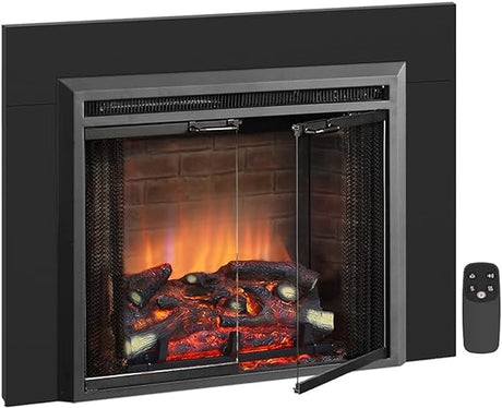 Klaus Electric Fireplace Insert with Fire Crackling Sound