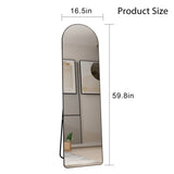 Modern Full Length Mirror, 59.8*16.5IN Arched Floor Mirror, Full Length Dressing Mirror with Metal Frame and Stand,Body Mirror for Living Room, Bedroom, Bathroom (black arched, 59.8*16.5 IN)