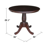 36" Round Top Pedestal Dining table, FURNITURE