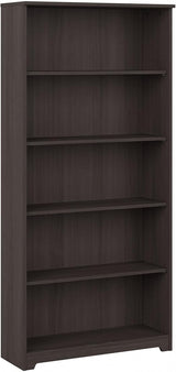 Cabot Tall 5 Shelf Bookcase | Large Open Bookshelf in White | Sturdy Display Cabinet