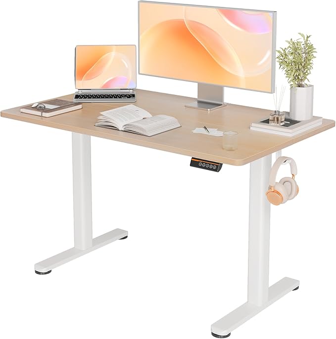 Electric Standing Desk, Adjustable Height Stand up Desk, 55x24 Inches Sit Stand Home Office Desk