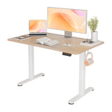 YDN Electric Standing Desk, Adjustable Height Stand up Desk, 48x24 Inches Sit Stand Home Office Desk with Splice Board,Natural Top