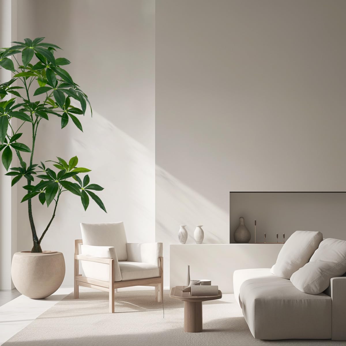 Artificial Pachira Money Tree,5ft Tall Fake Plants Artificial tree for Indoor, Fake Trees