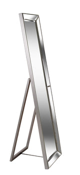 Kenroy Home Modern Stand Mirror with Beveled Mirror Frame ,64 Inch Height, 18 Inch Width, 1 Inch Ext. with Silver