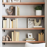 Solid Oak Wood Wall Shelf, Light Brown – Handmade with Live Edge, Versatile