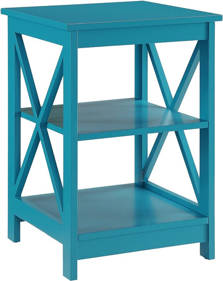 Oxford End Table with Shelves, Gray